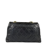Chanel Vintage Black Leather Double Flap Shoulder Bag 1999