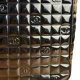 Chanel Black Patent Chocolate Bar Tote Bag 2002