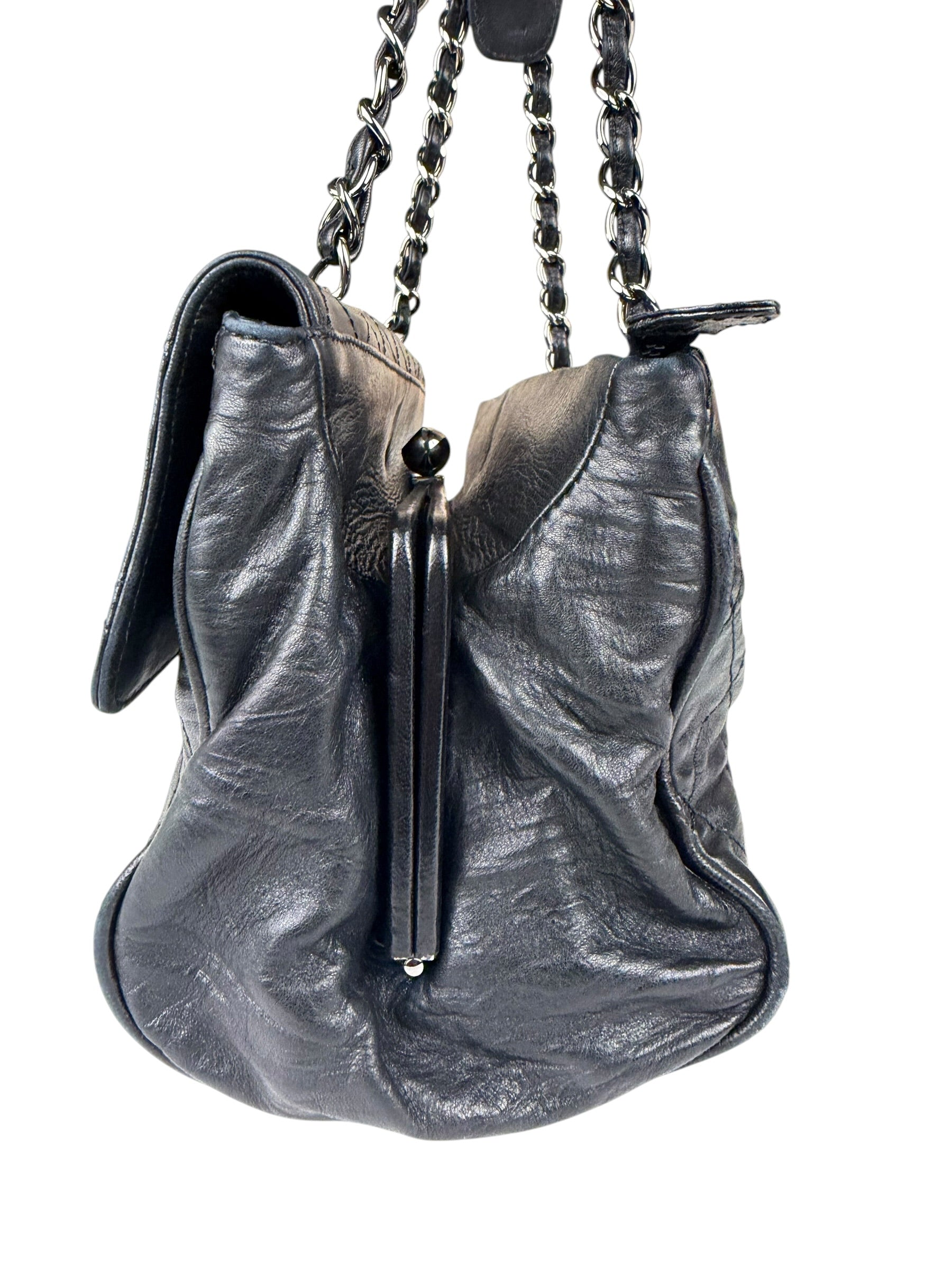 Chanel Black Calfskin Ritz Flap Bag 2007