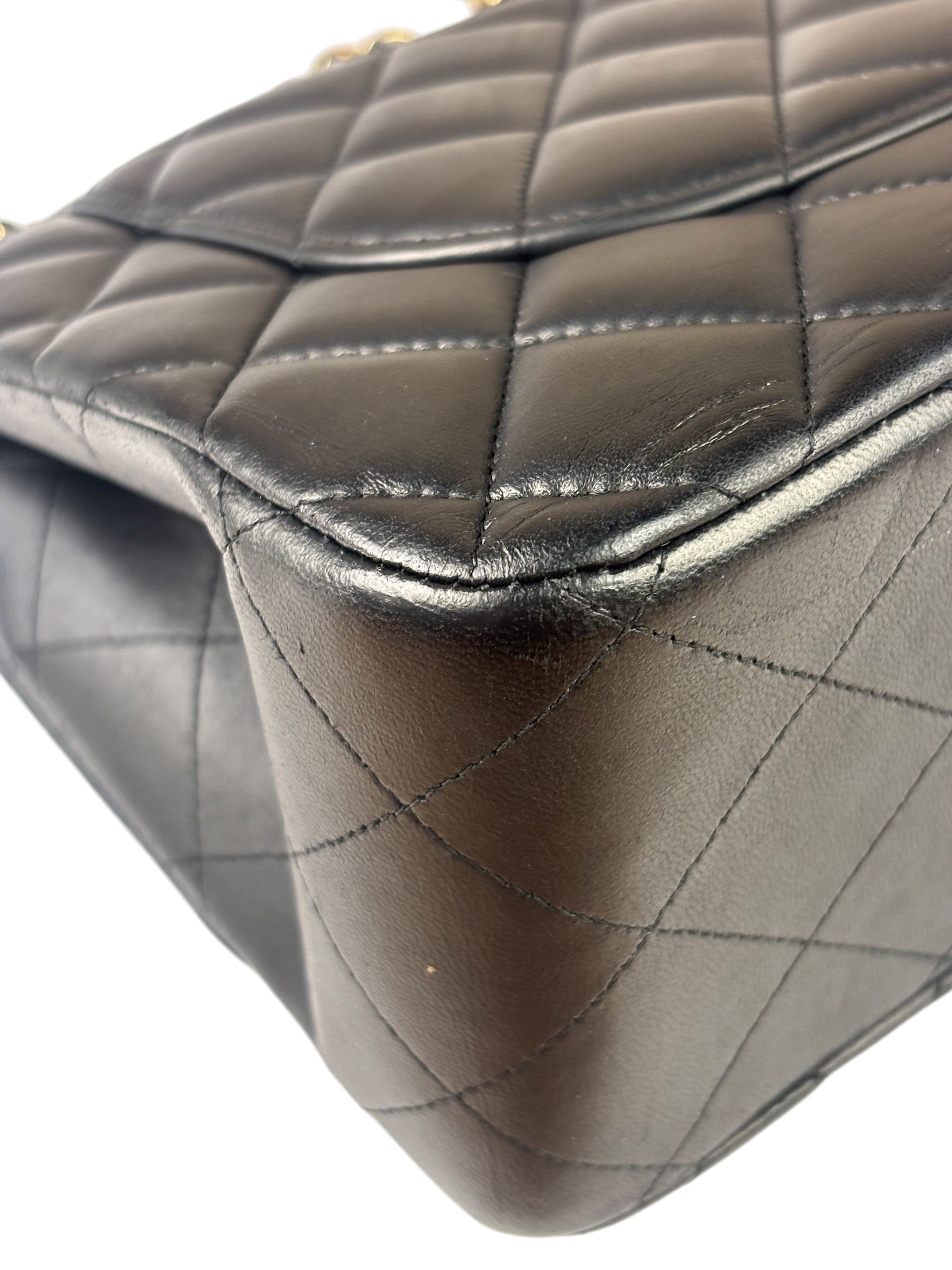 Chanel Black Lambskin Double Flap Bag 2017