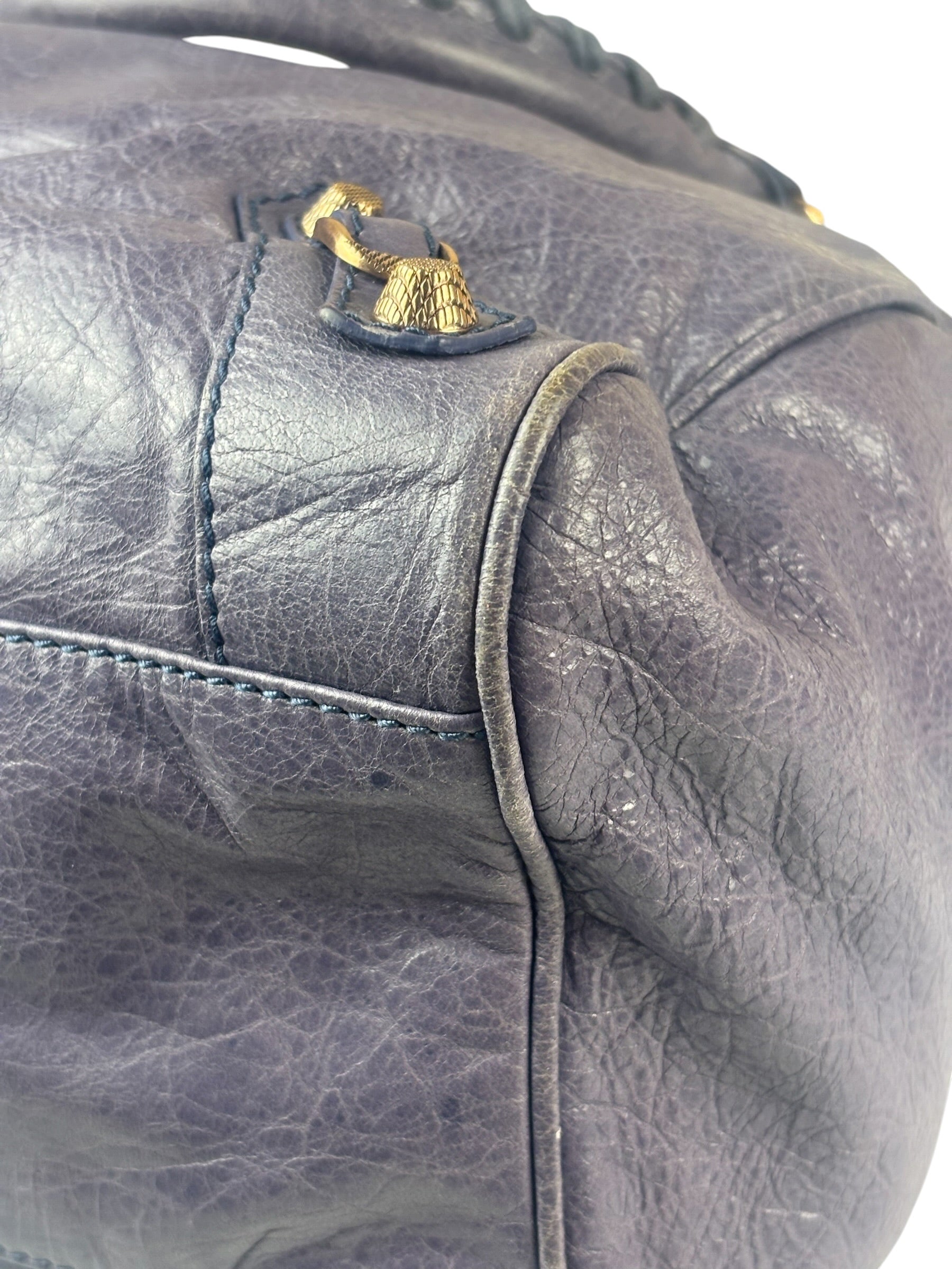 Balenciaga Purple Leather City Two-Way Bag