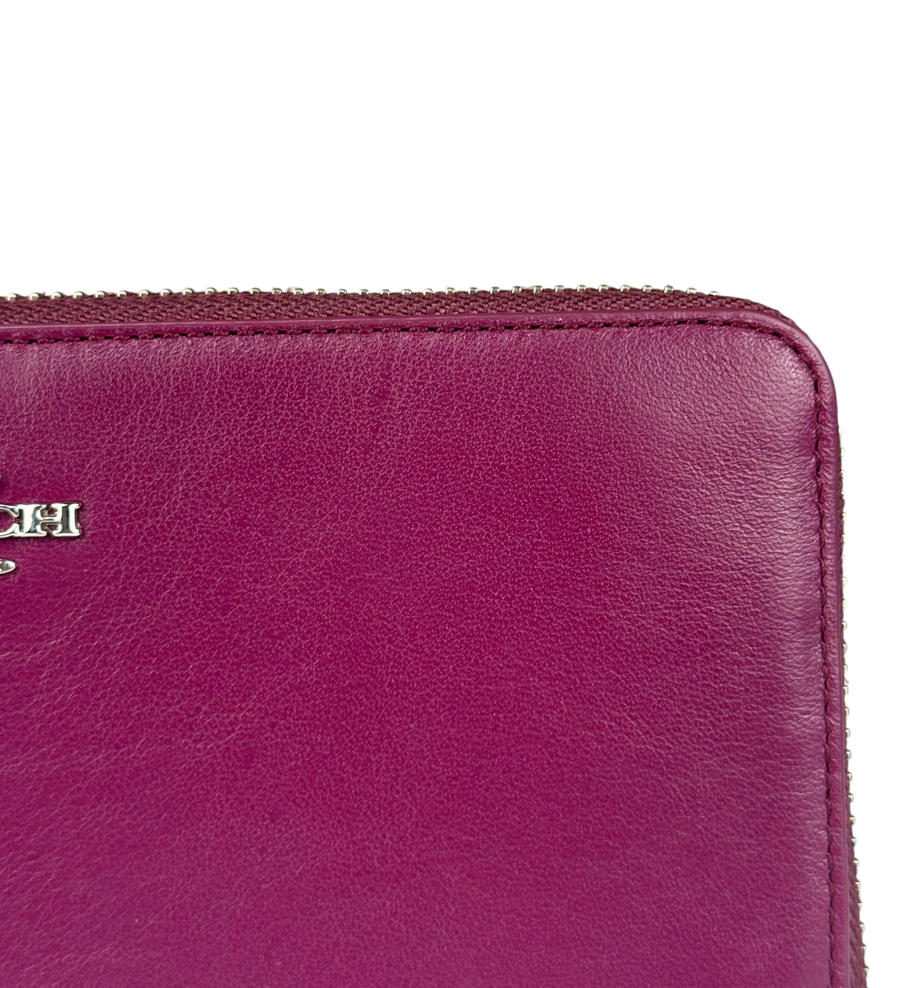 Coach Plum Long Zip Wallet