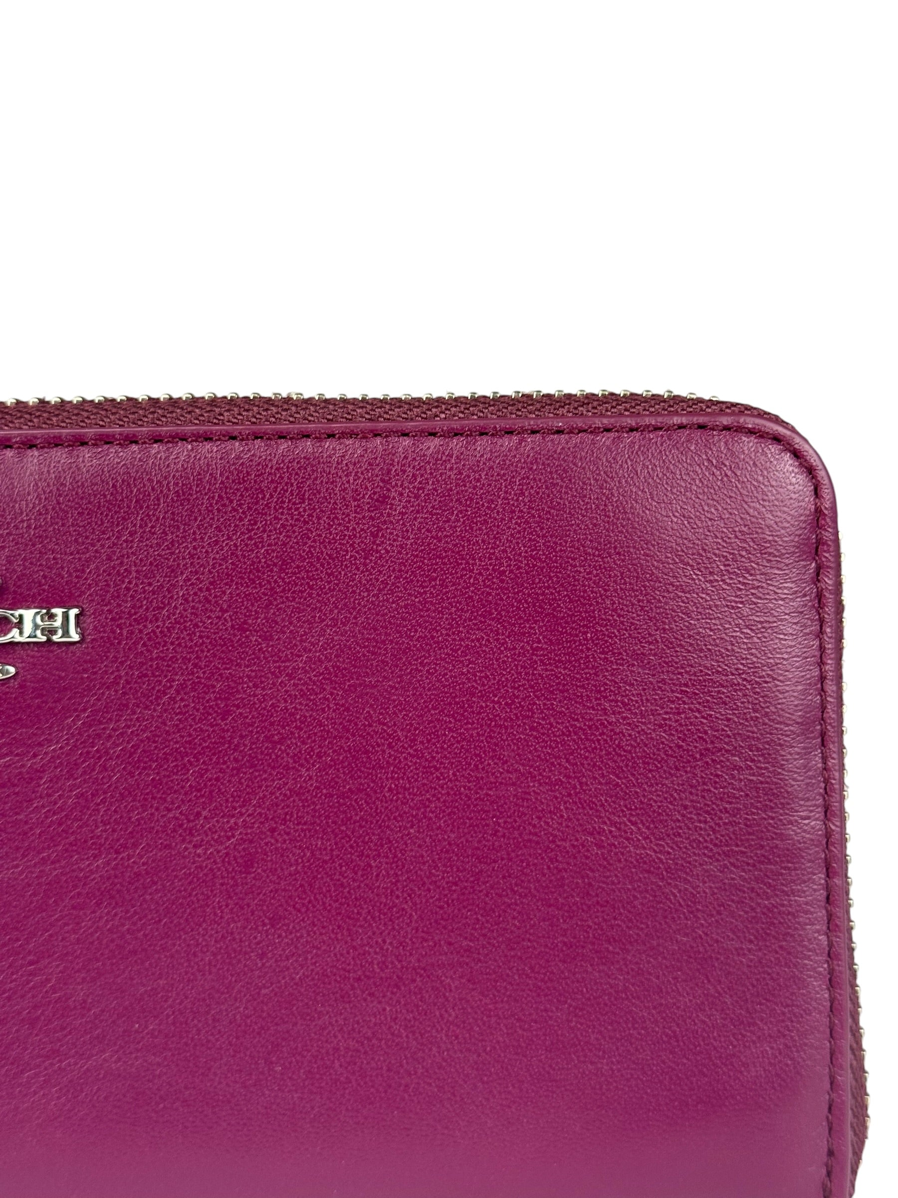 Coach Plum Long Zip Wallet