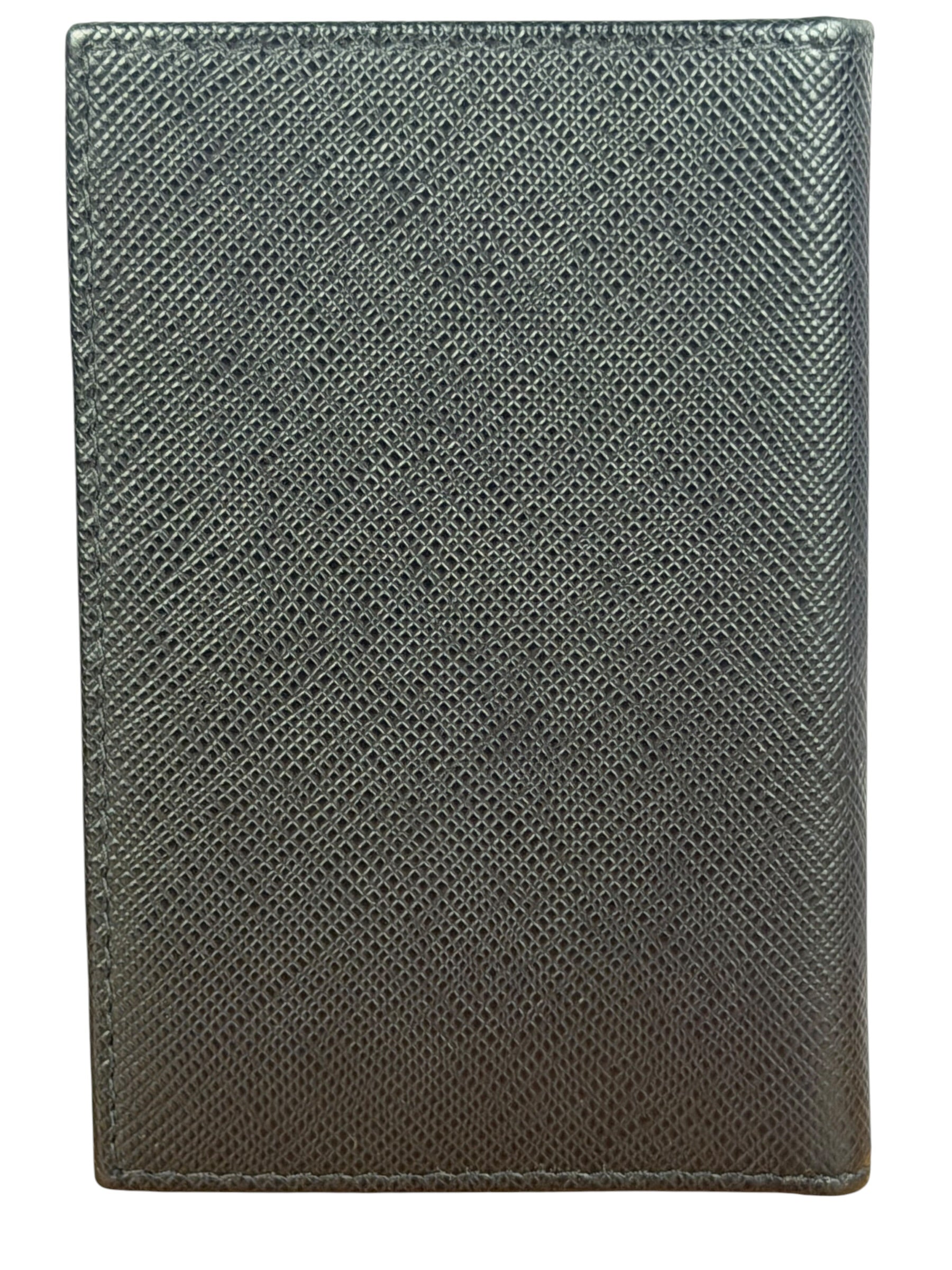 Prada Black/Grey Saffiano Leather Card Holder