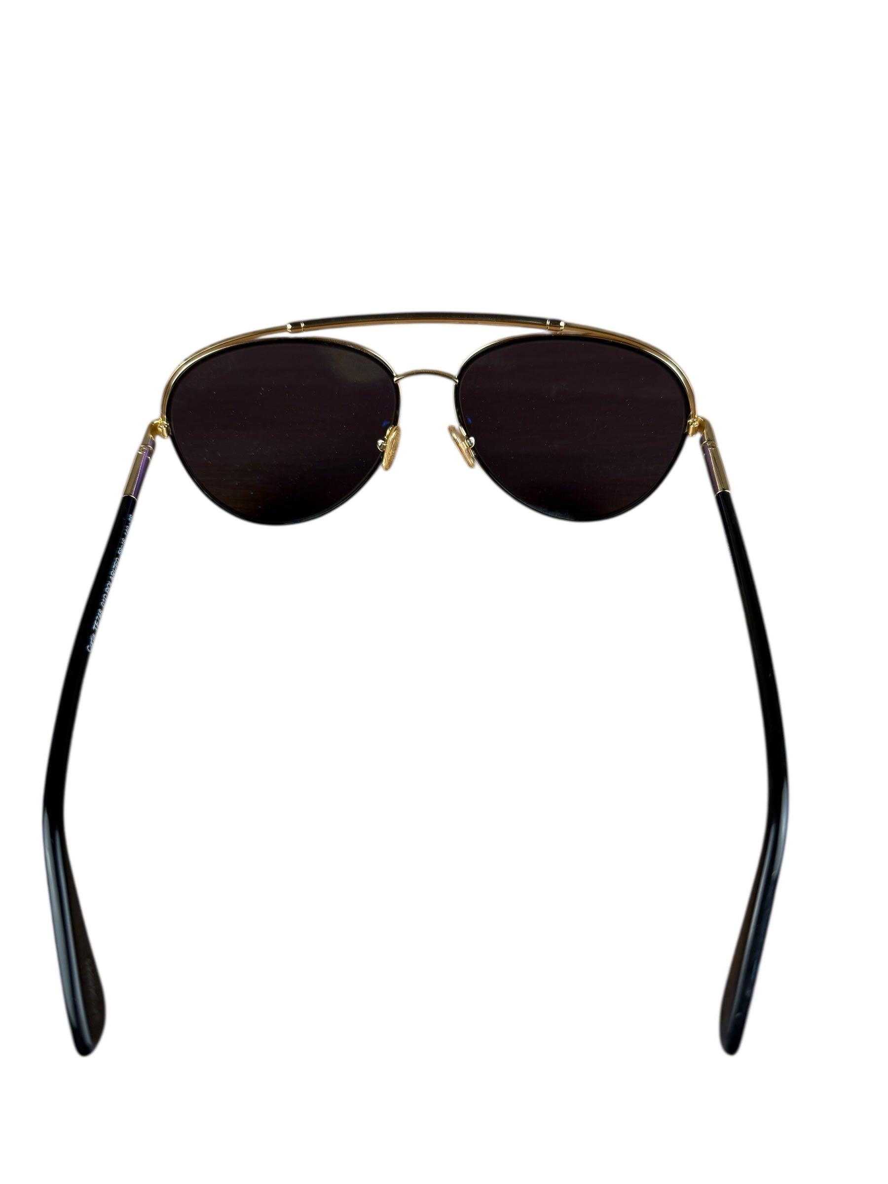 Tom Ford Black/Gold Brow Frame Aviatior Sunglasses