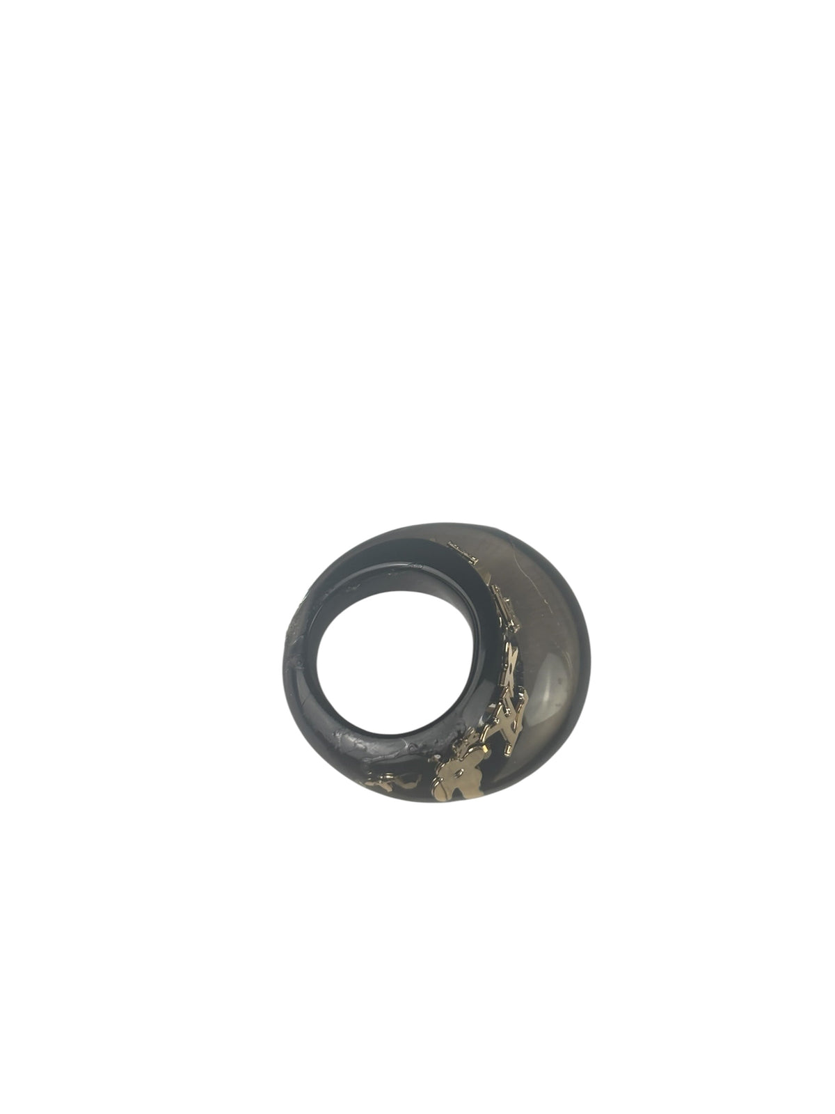 Louis Vuitton Black/Gold Crystal & Resin Inclusion Ring