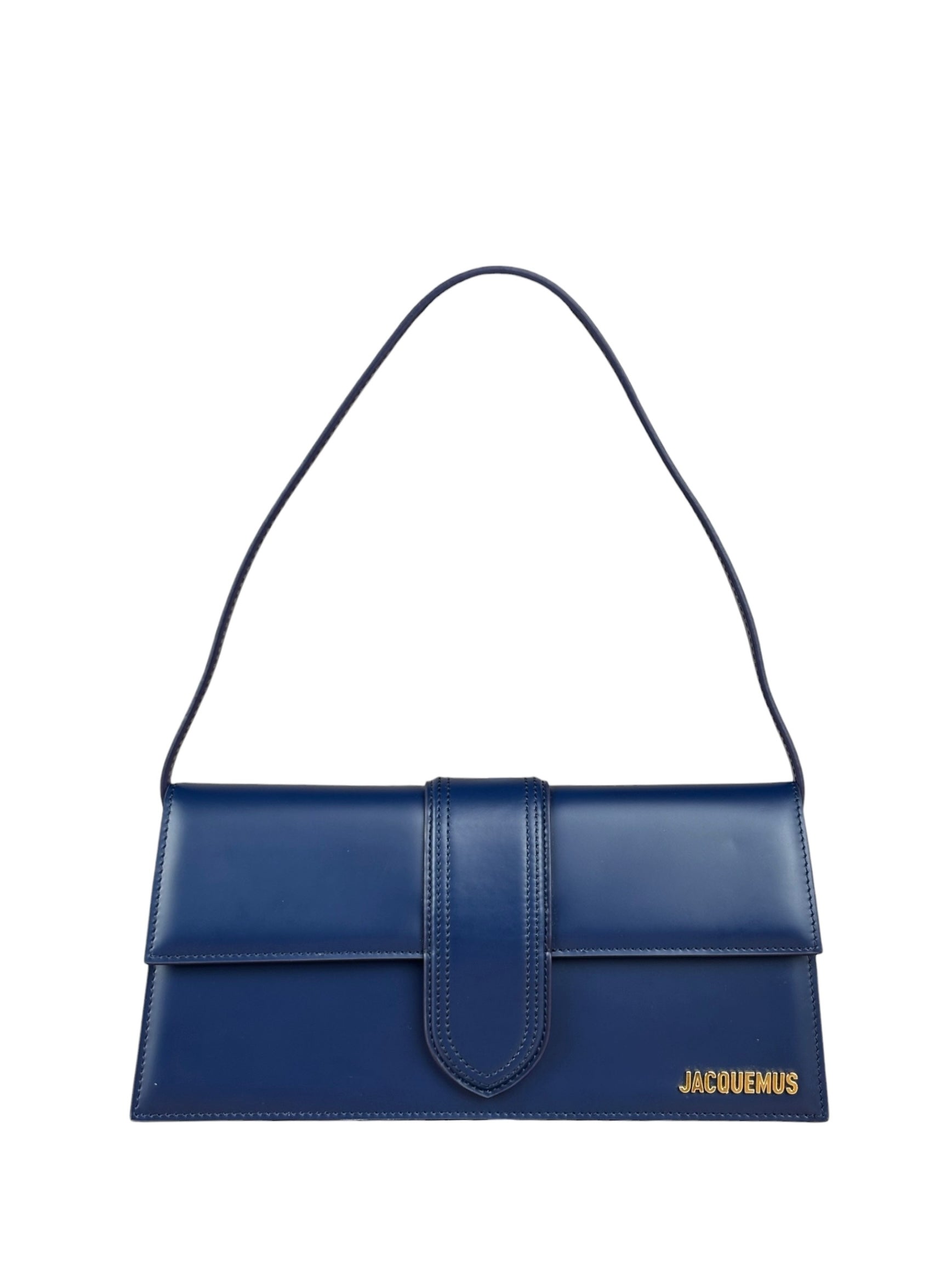 Jacquemus Navy Blue Leather Le Bambino Shoulder Bag