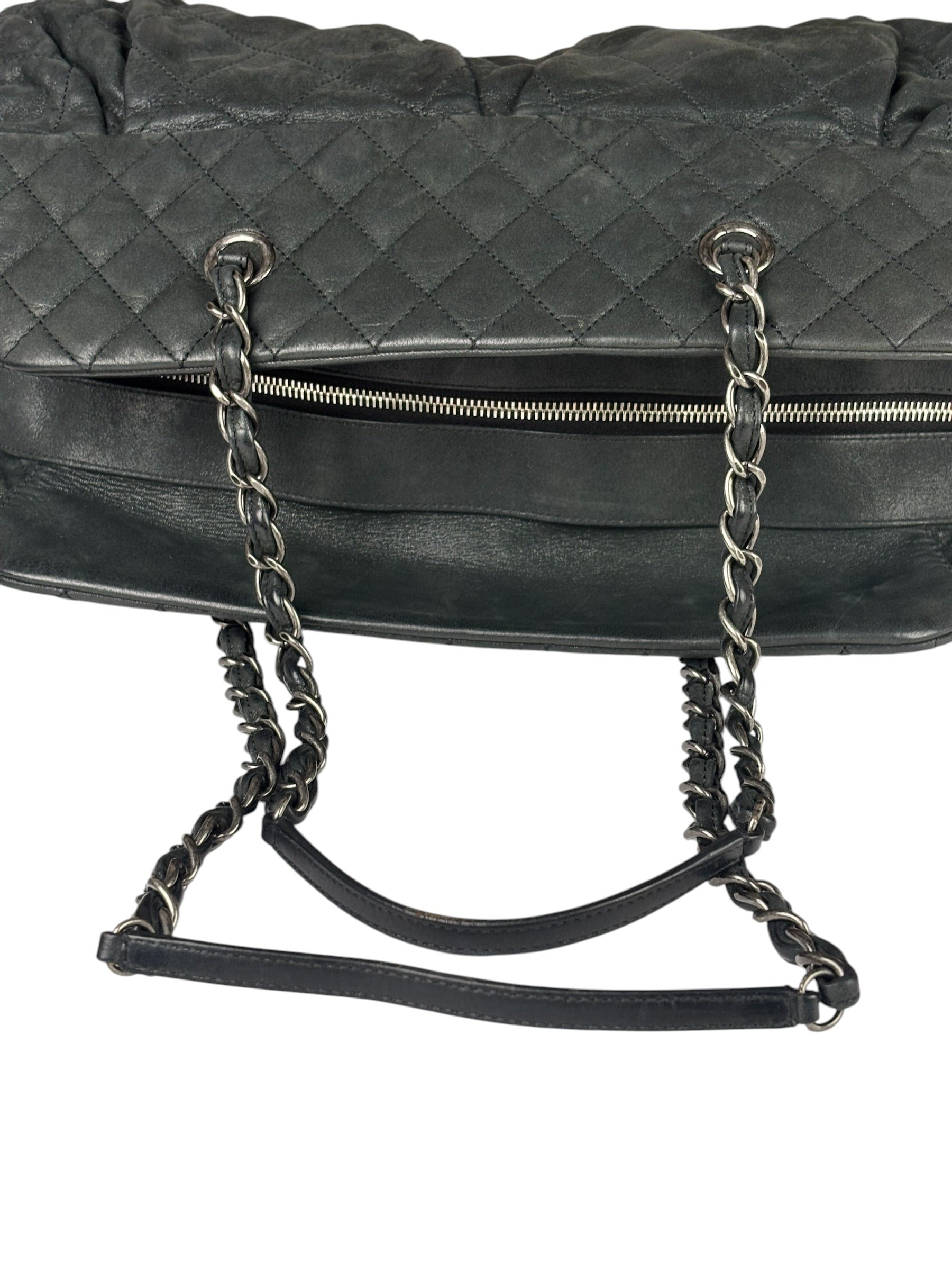 Chanel Grey Iridescent Quilted Leather Chic Bowling Shoulder Bag 2010