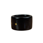 Chanel Vintage Black Resin CC Logo Band Ring