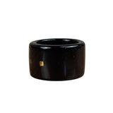 Chanel Vintage Black Resin CC Logo Band Ring