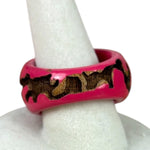 Louis Vuitton Pink GA0079 Leo Monogram Wood Ring M