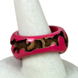 Louis Vuitton Pink GA0079 Leo Monogram Wood Ring M