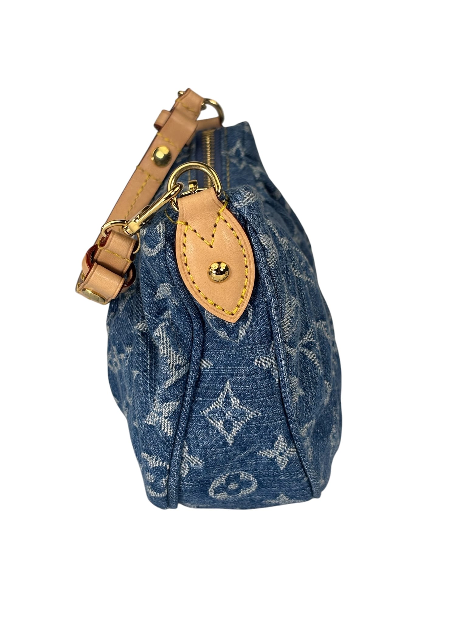 Louis Vuitton Blue Denim/Leather Trim Pochette
