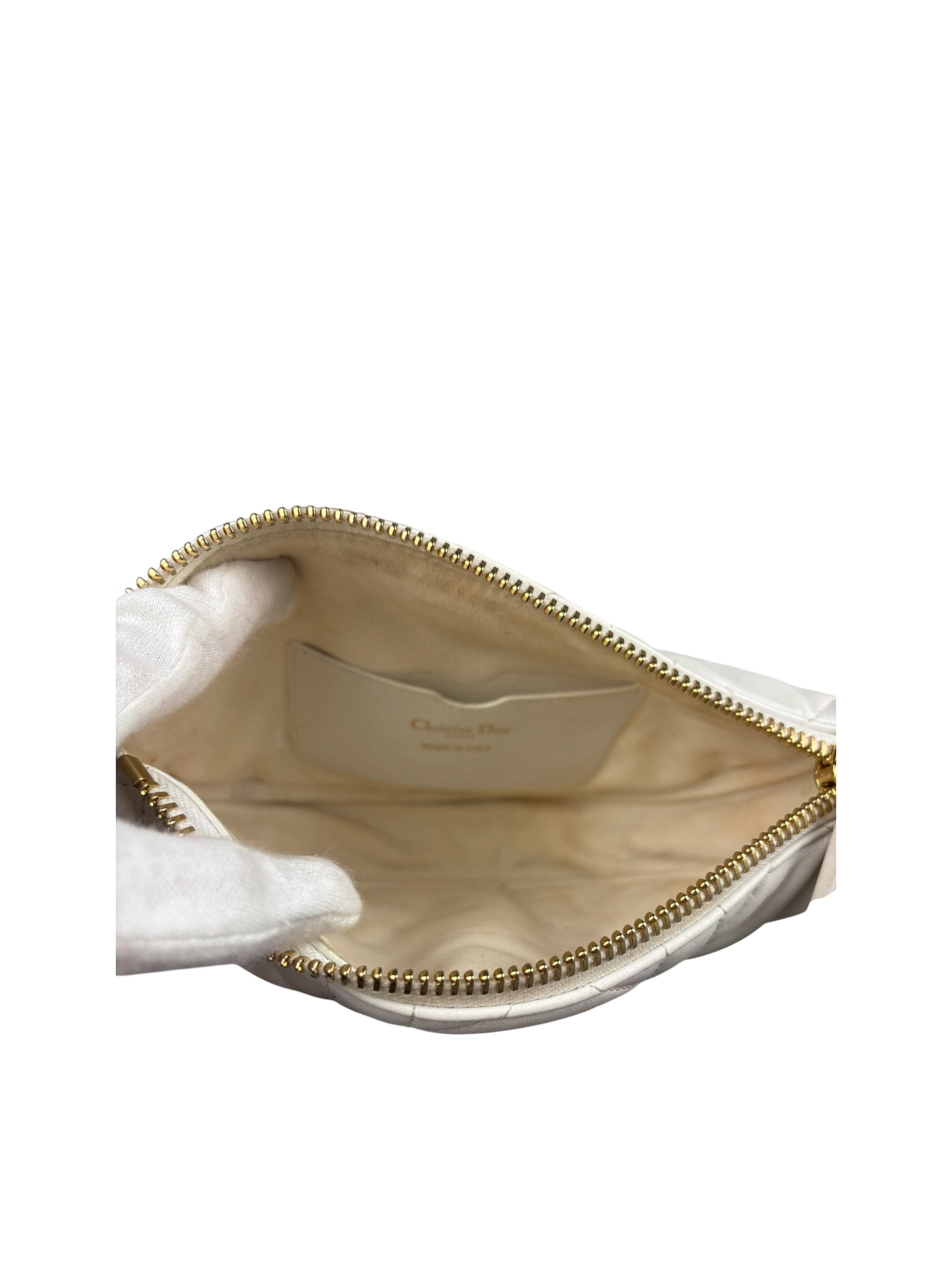 Christian Dior White Leather Micro Vibe Two-Way Bag