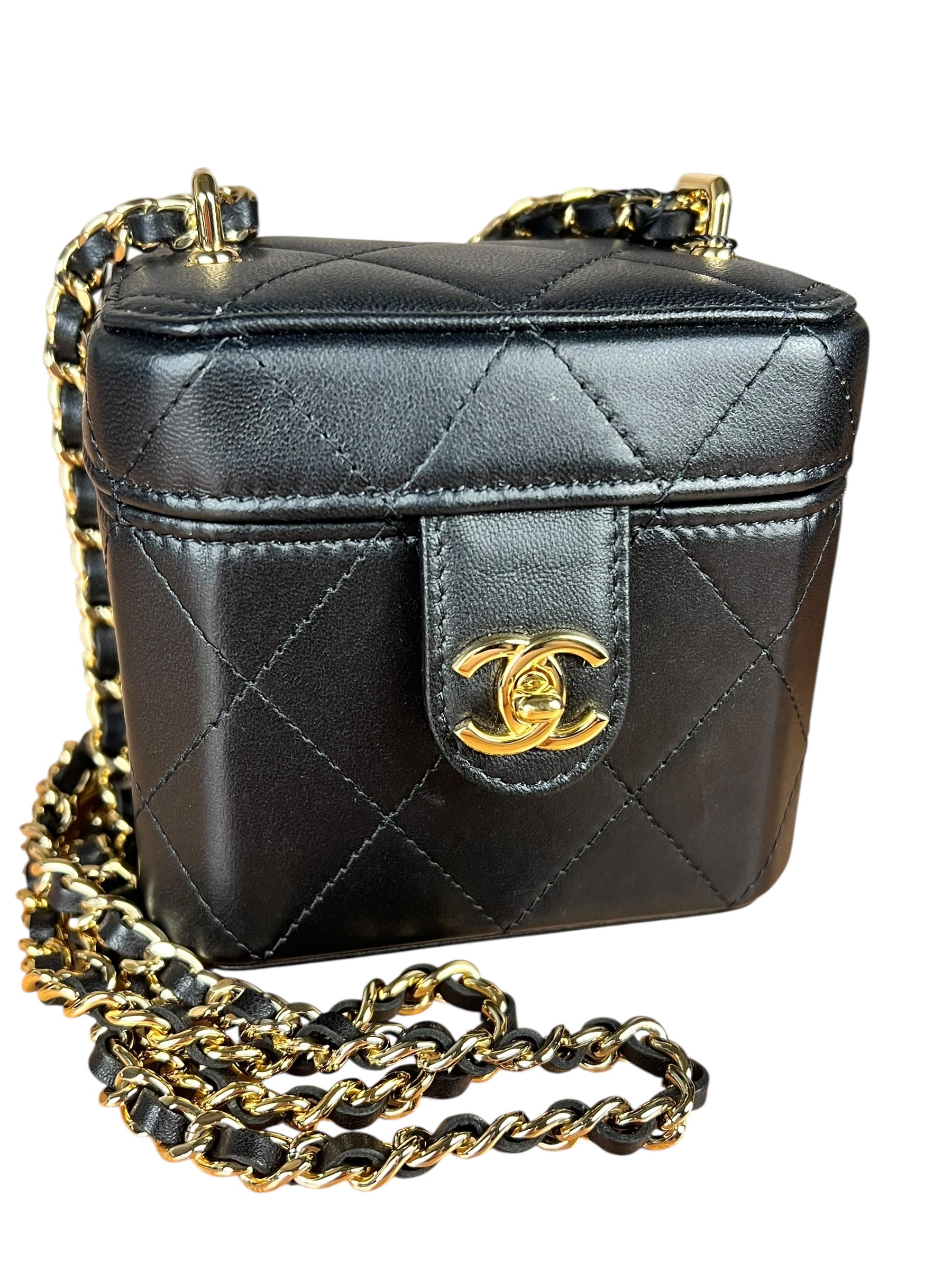 Chanel Lambskin Quilted Leather Cosmetic Bag