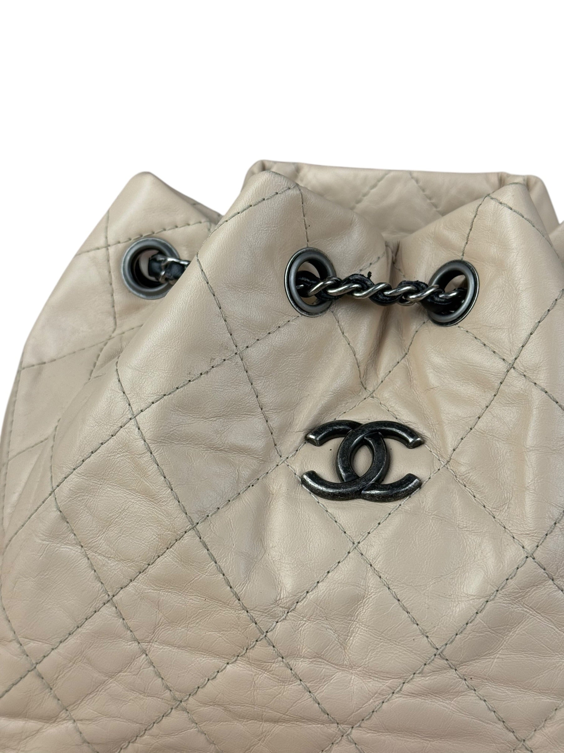 Chanel Beige Gabrielle Quilted Two-Tone Chain Backpack 2018