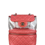 Chanel 2018 Pink Quilted PVC Vanity Zip Backpack