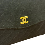 Chanel Vintage Black Cotton Quilted Flap Bag