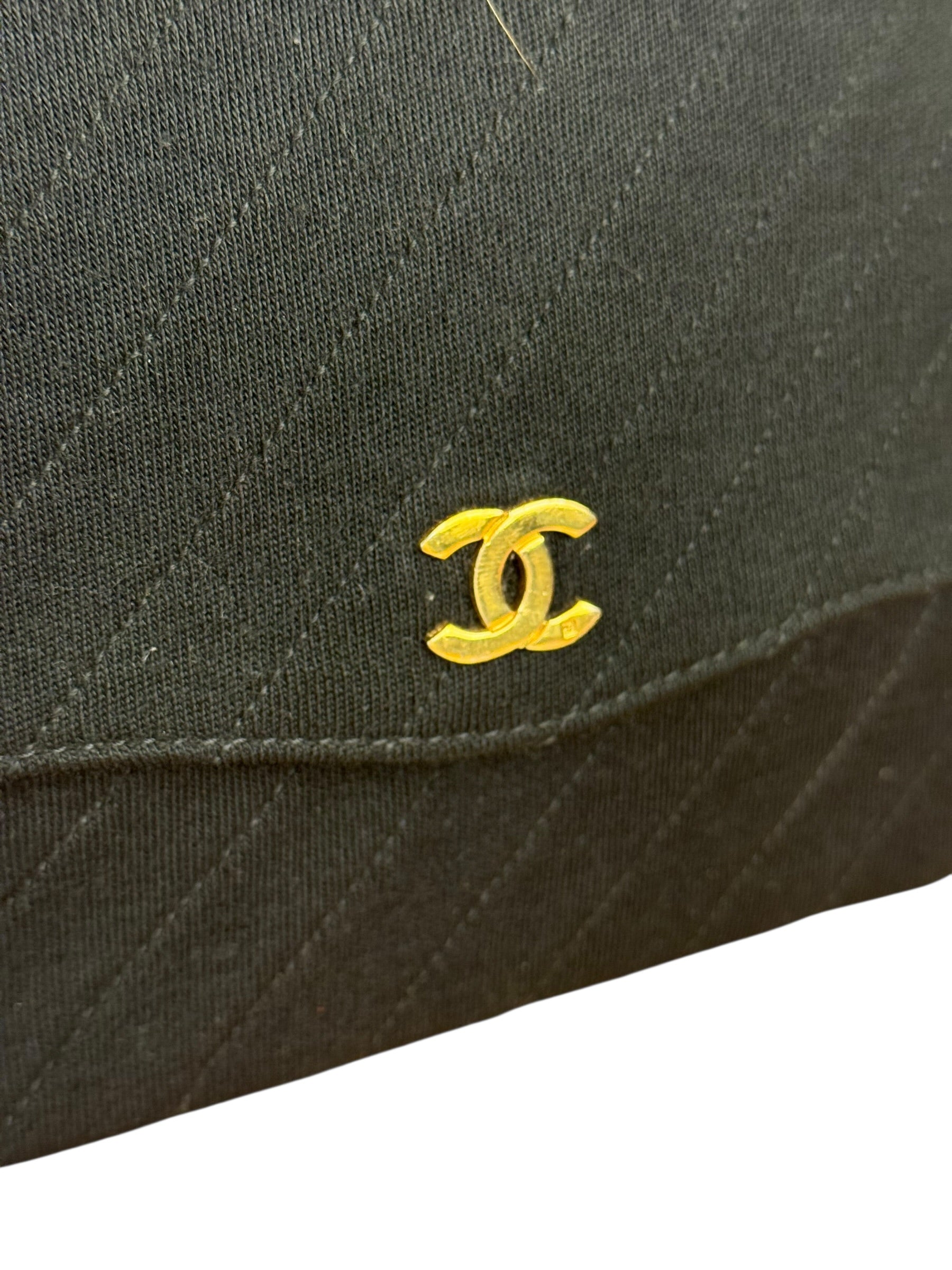 Chanel Vintage Black Cotton Quilted Flap Bag