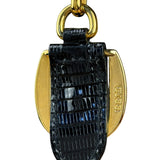 Gucci Vintage Leather/Metal Equestrain Stirrup Keychain