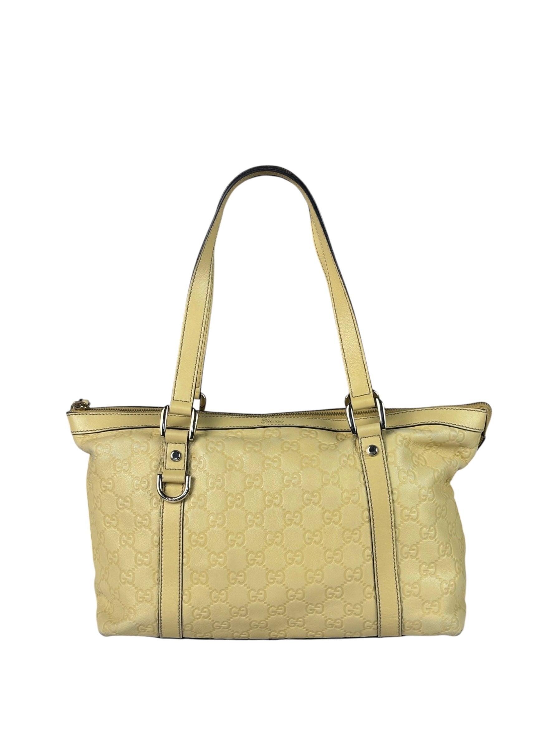Gucci Yellow Leather GG Abbey Shoulder Bag
