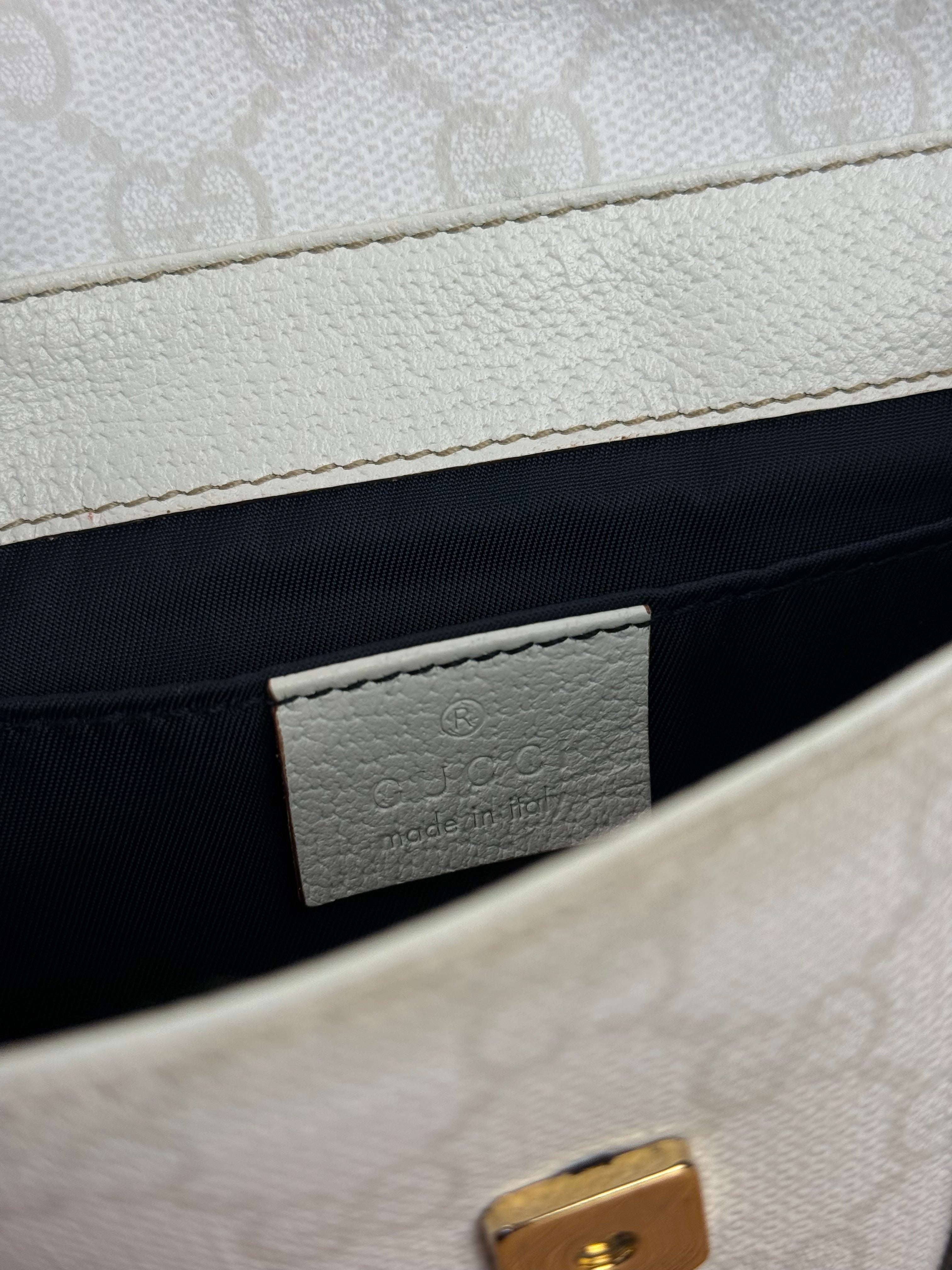 Gucci GG White Coated Canvas Sherry Line Belt Bag