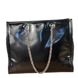 Chanel Black Patent Leather Quilted Lipstick Tote 2011