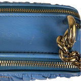 Miu Miu Blue Matelassè Leather Crossbody Bag