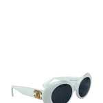 Chanel White Oval Sunglasses