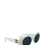 Chanel White Oval Sunglasses