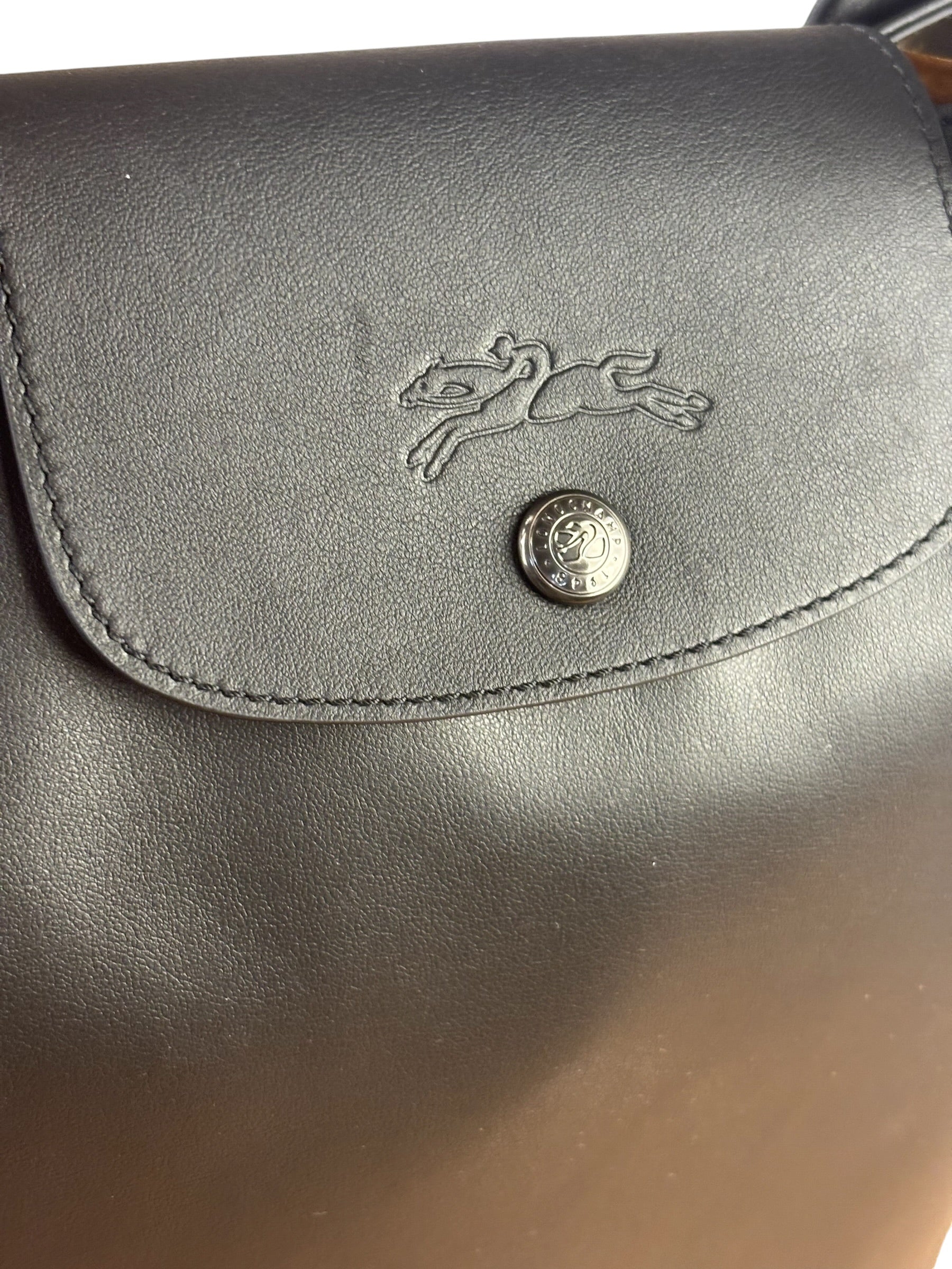 Longchamp Black Leather Le Pliage Xtra Medium Tote