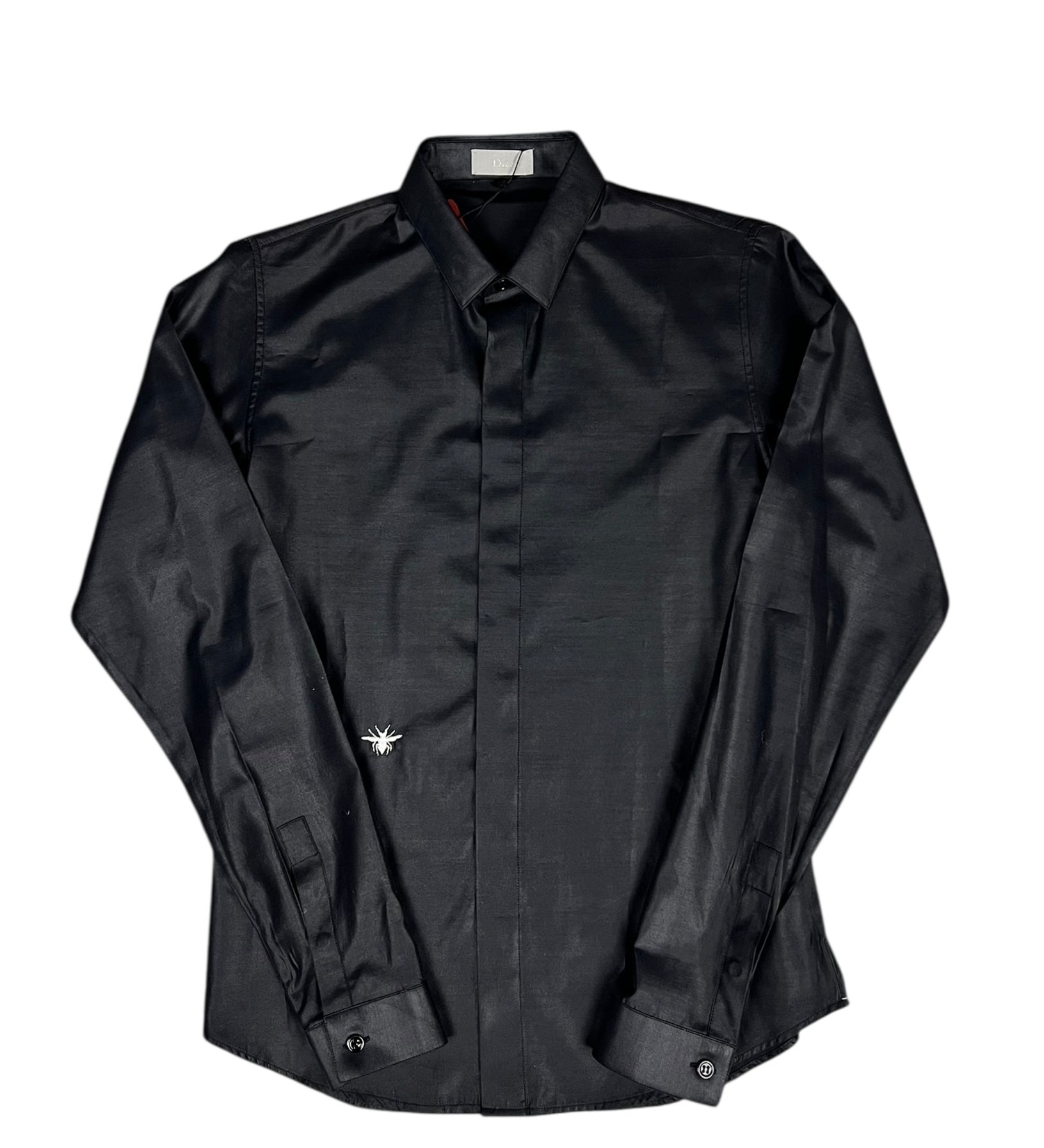 Christian Dior Bee Black Polyester Button-Up Shirt