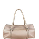 Fendi Light Pink Metallic Vintage Selleria Stitch Lina Handbag