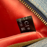 Gucci Blue Denim GG Marmont Pearl Camera Bag