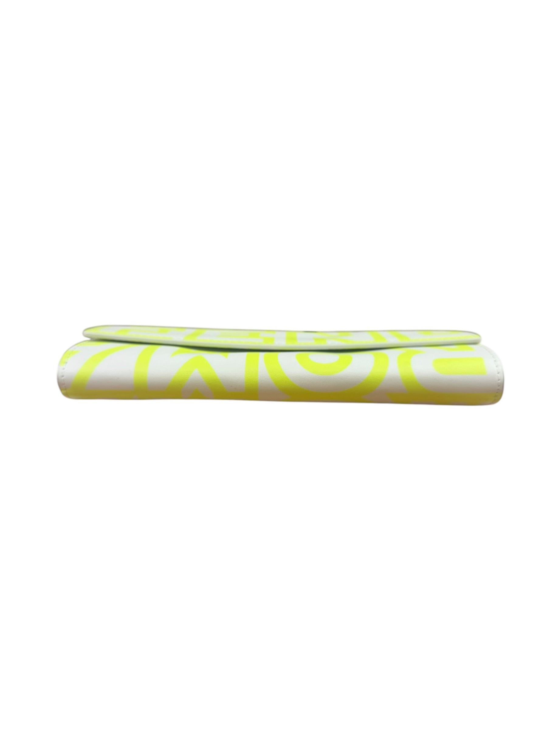Fendi x Marc Jacobs Grey/Neon Yellow Roma Flap Wallet On Chain