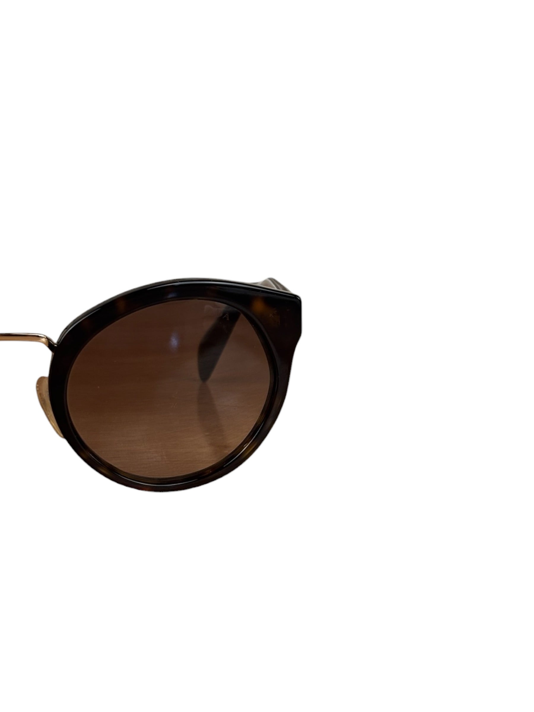 Prada Dark Tortoise Round Frame Sunglasses SPR 06T