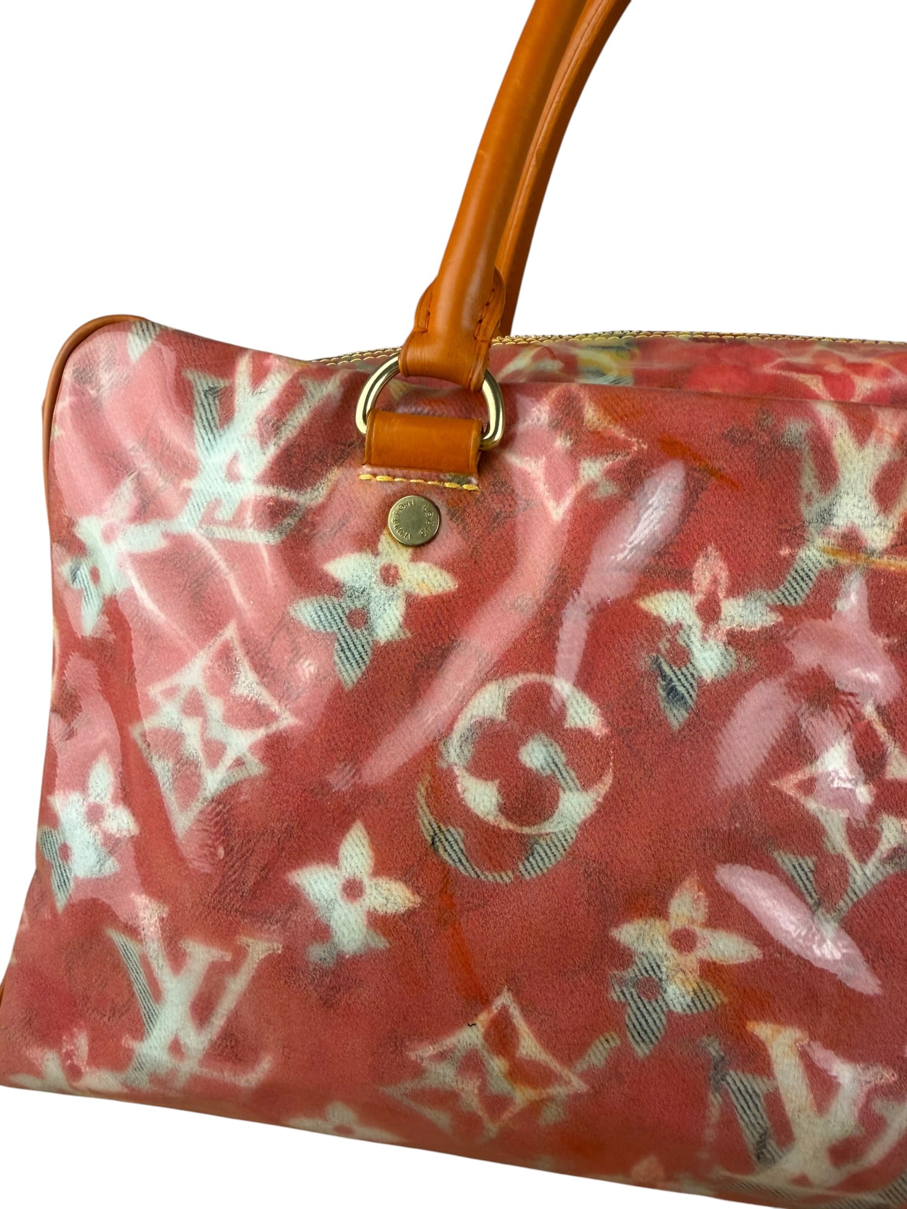 Louis Vuitton Richard Prince Orange Vinyl Canvas Monogram Hand Bag PM