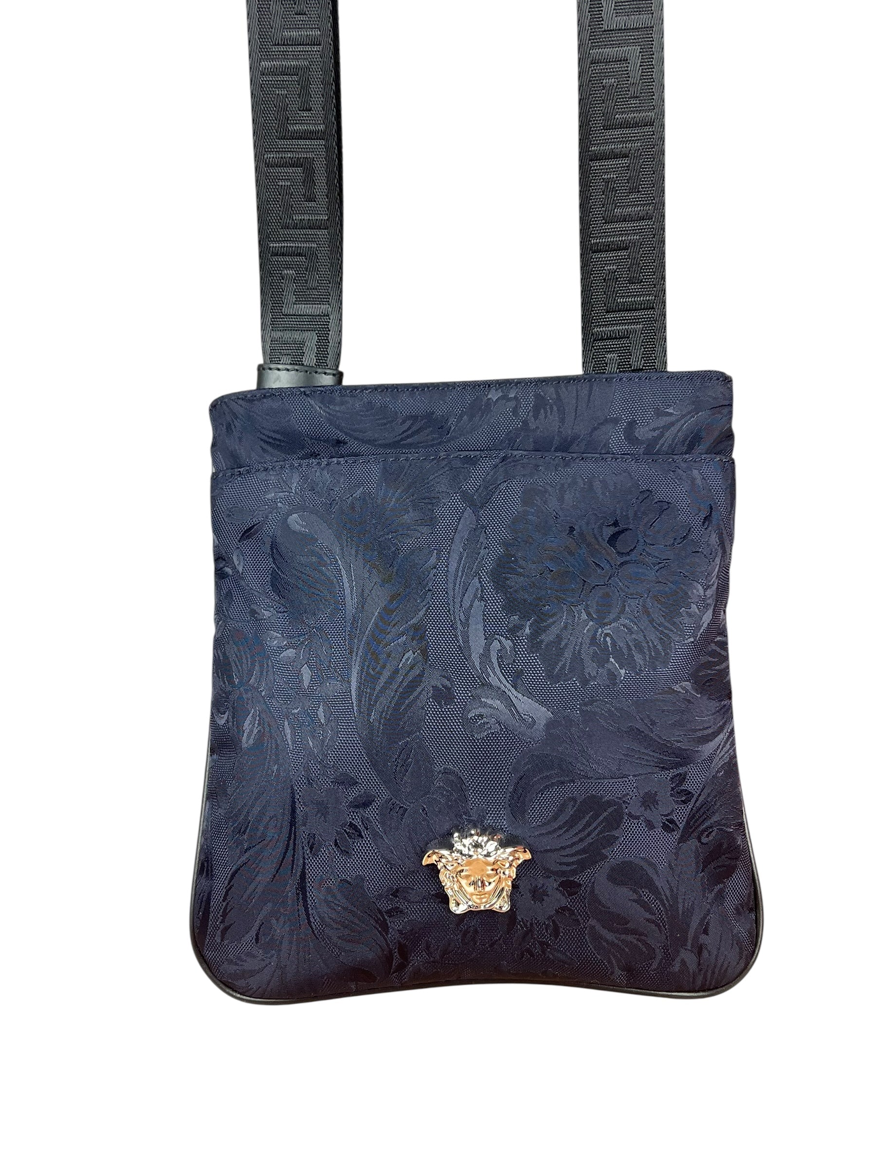 Versace La Medusa Navy Crossbody Bag