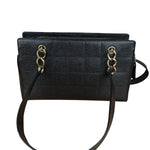 Chanel Black Choco Bar Stitch Caviar Chain Tote 2002