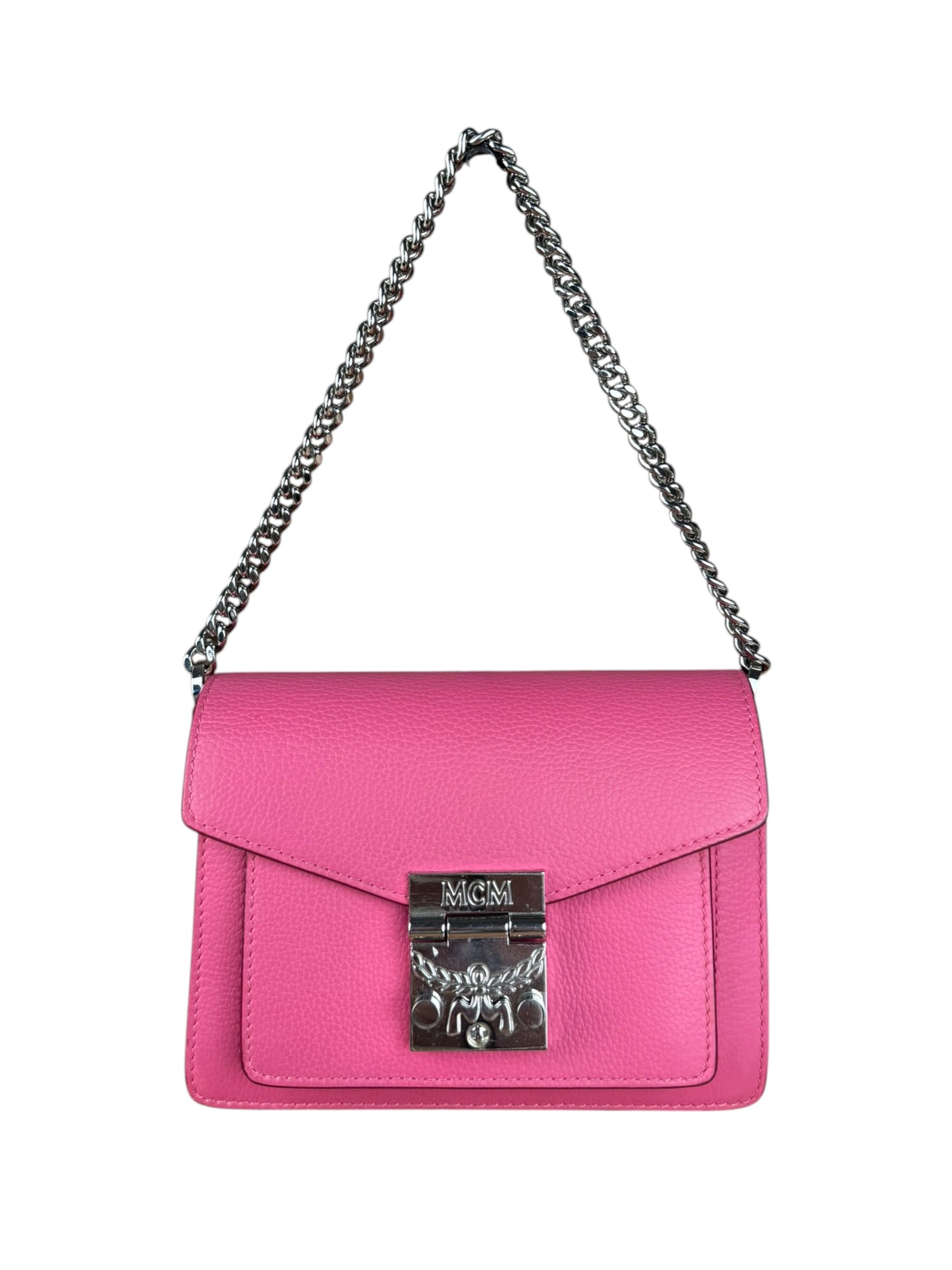 MCM Pink Leather Millie S Crossbody Bag