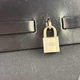 Hermes Black Leather Trim Herbag Two-Way Bag