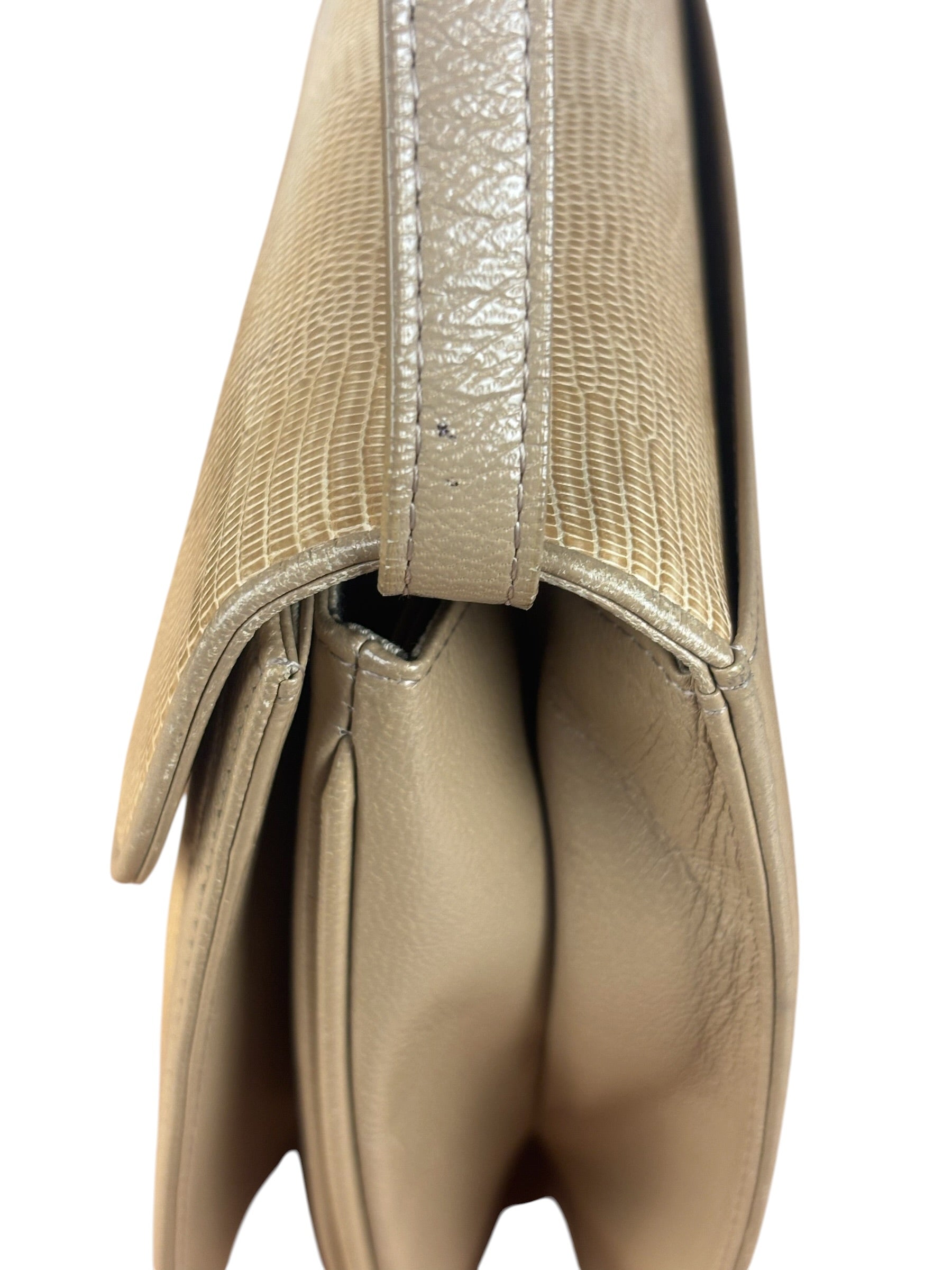 Yves Saint Laurent Vintage Beige Lizard Shoulder Bag