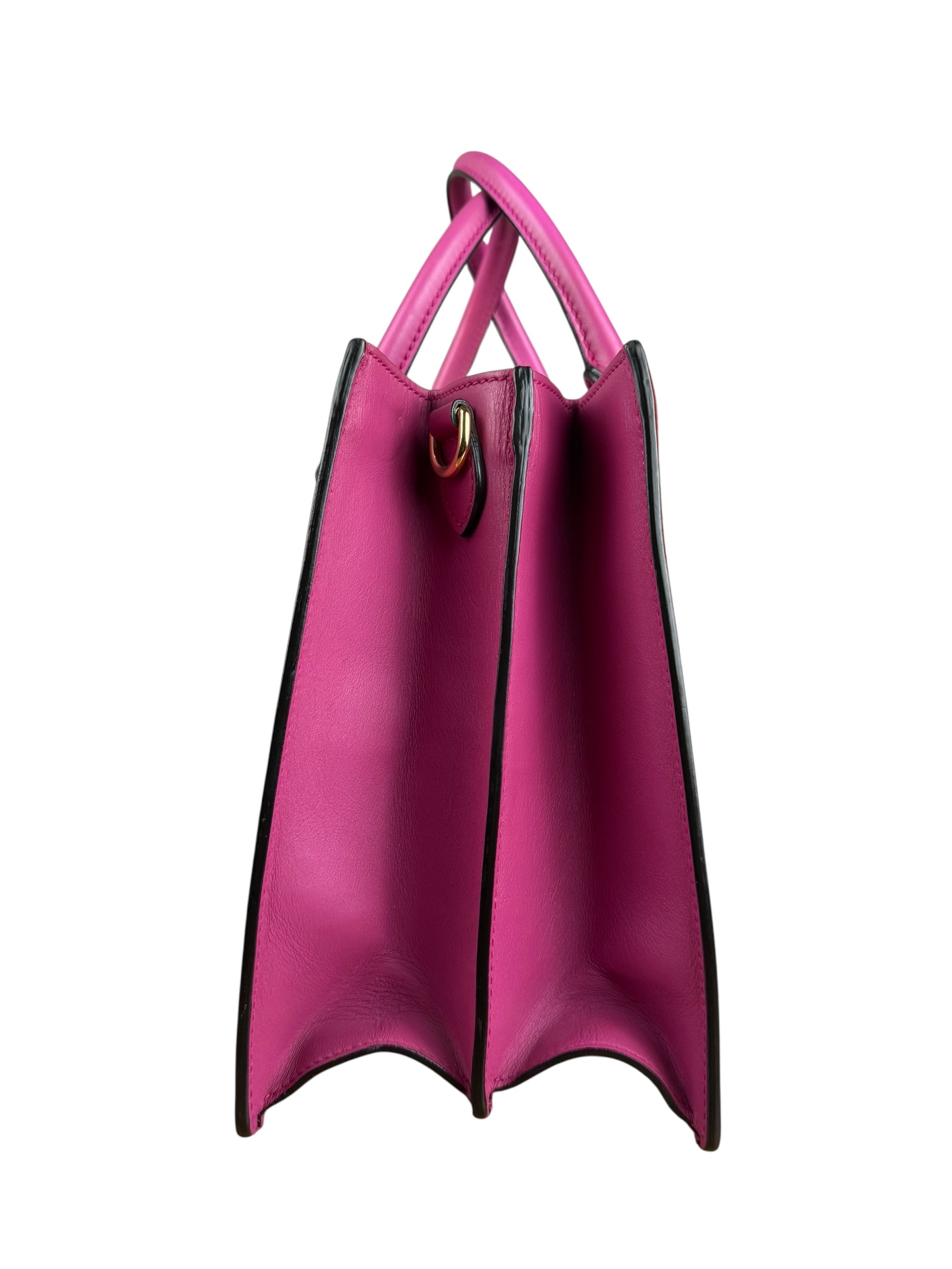 Gucci Pink/Red Leather Open Top Handbag