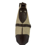 Gucci Brown/Beige Leather Trim Reins Canvas Web Hobo Bag