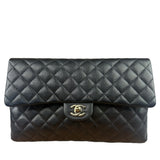 Chanel Black Caviar Quilted Flap Clutch Bag 2019