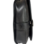 Christian Dior Vintage Black Leather Rounded Flap Bag