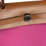 Hermes Pink/Brown Leather Trim Herbag Zip 31 Two-Way Bag