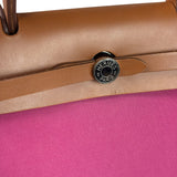 Hermes Pink/Brown Leather Trim Herbag Zip 31 Two-Way Bag