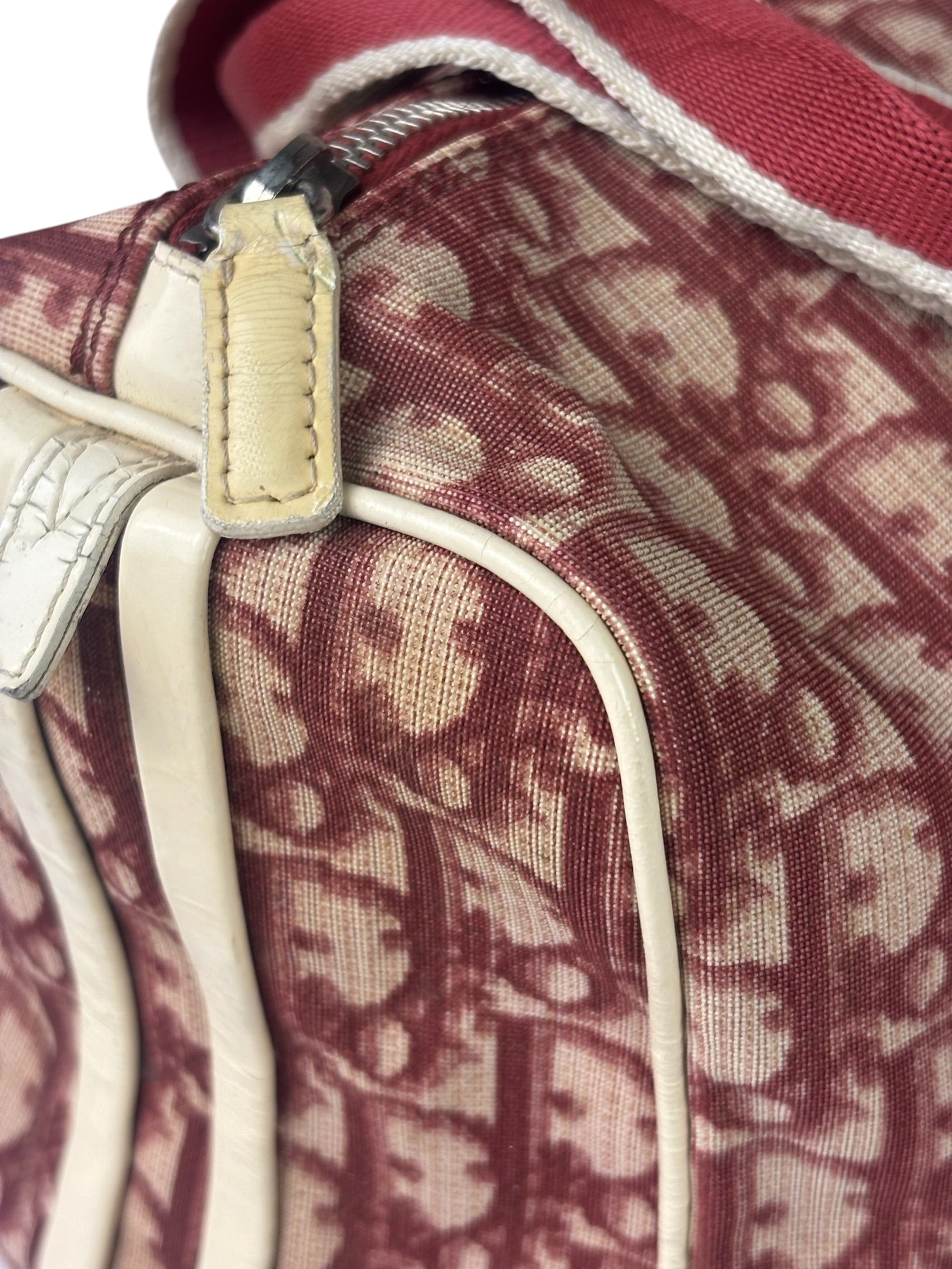Christian Dior Vintage Red Trotter Boston Bag