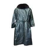 Vintage Leather Fur Lined Trench Coat